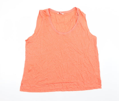 Autograph Womens Orange Flax Basic Tank Size 20 Scoop Neck