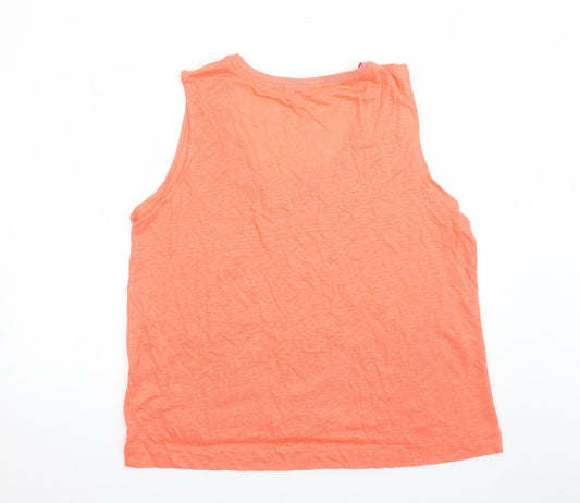 Autograph Womens Orange Flax Basic Tank Size 20 Scoop Neck