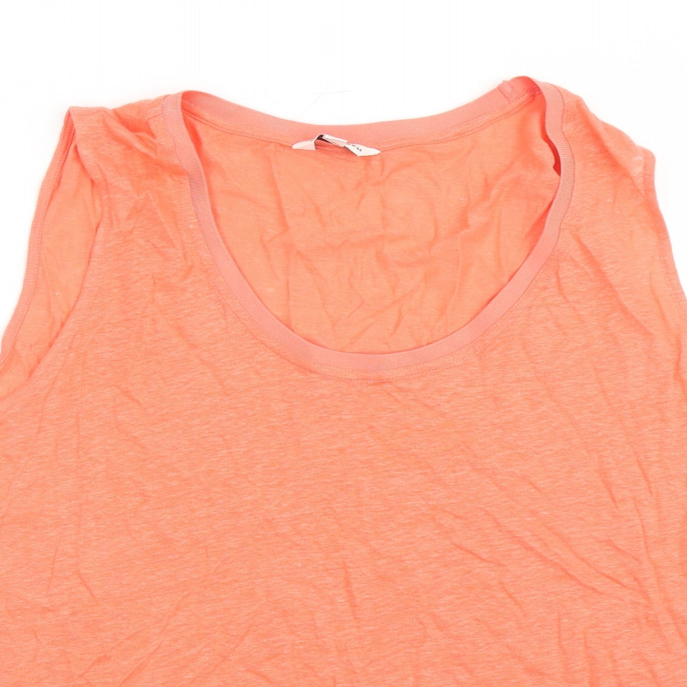 Autograph Womens Orange Flax Basic Tank Size 20 Scoop Neck