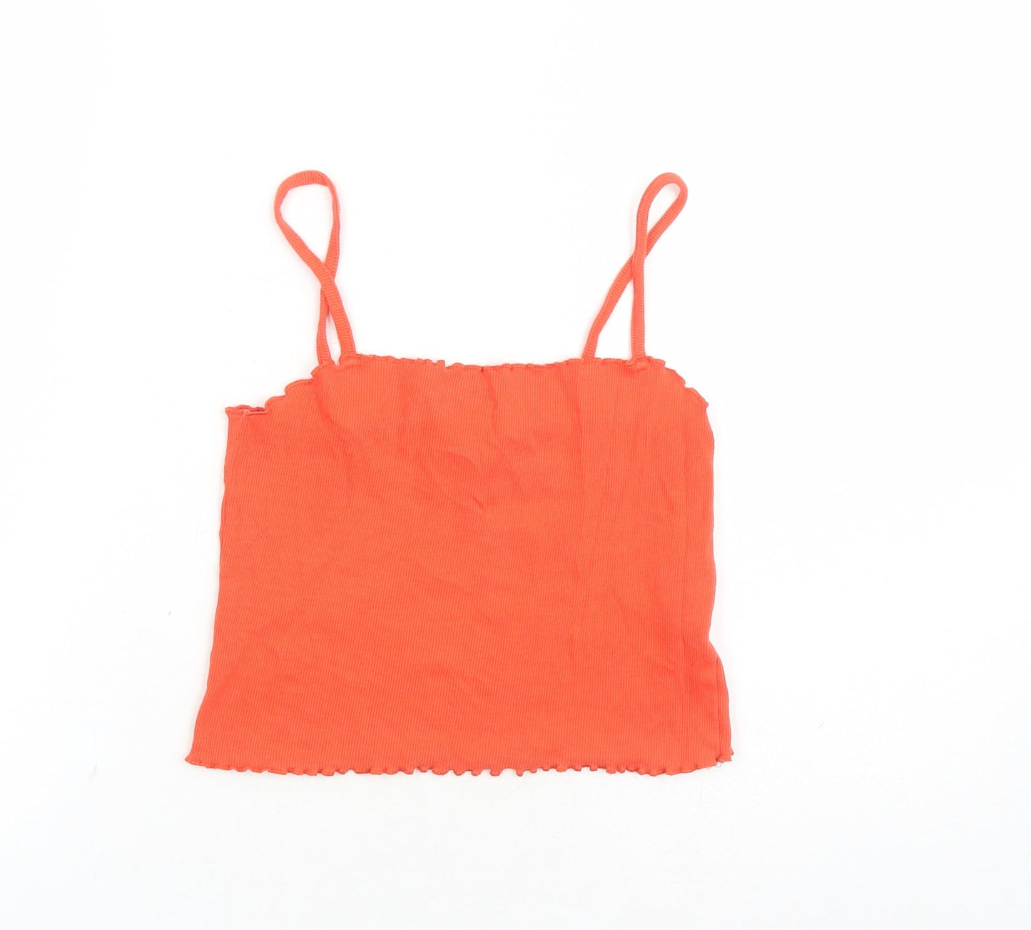 Womens UK Size 12 Topshop Red Cropped Tank