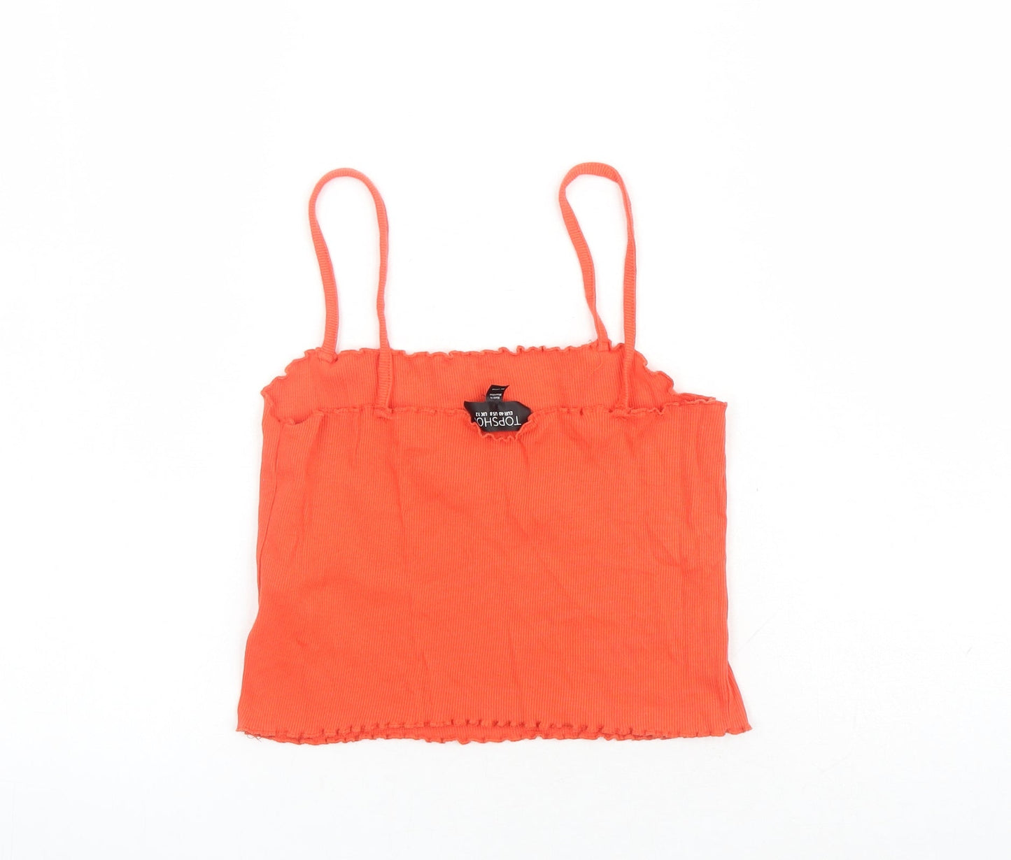 Womens UK Size 12 Topshop Red Cropped Tank