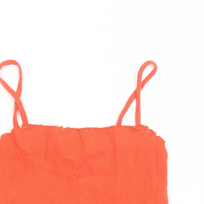 Womens UK Size 12 Topshop Red Cropped Tank