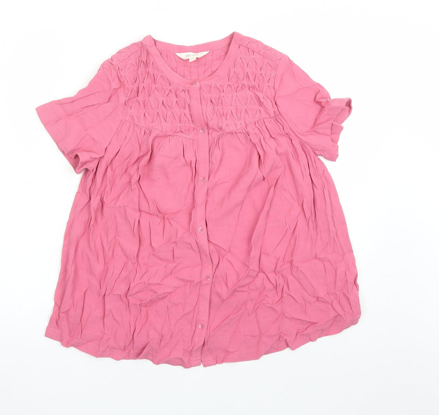 Womens UK Size 6 Per Una Pink Basic Button-Up