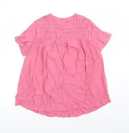 Womens UK Size 6 Per Una Pink Basic Button-Up
