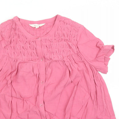 Womens UK Size 6 Per Una Pink Basic Button-Up
