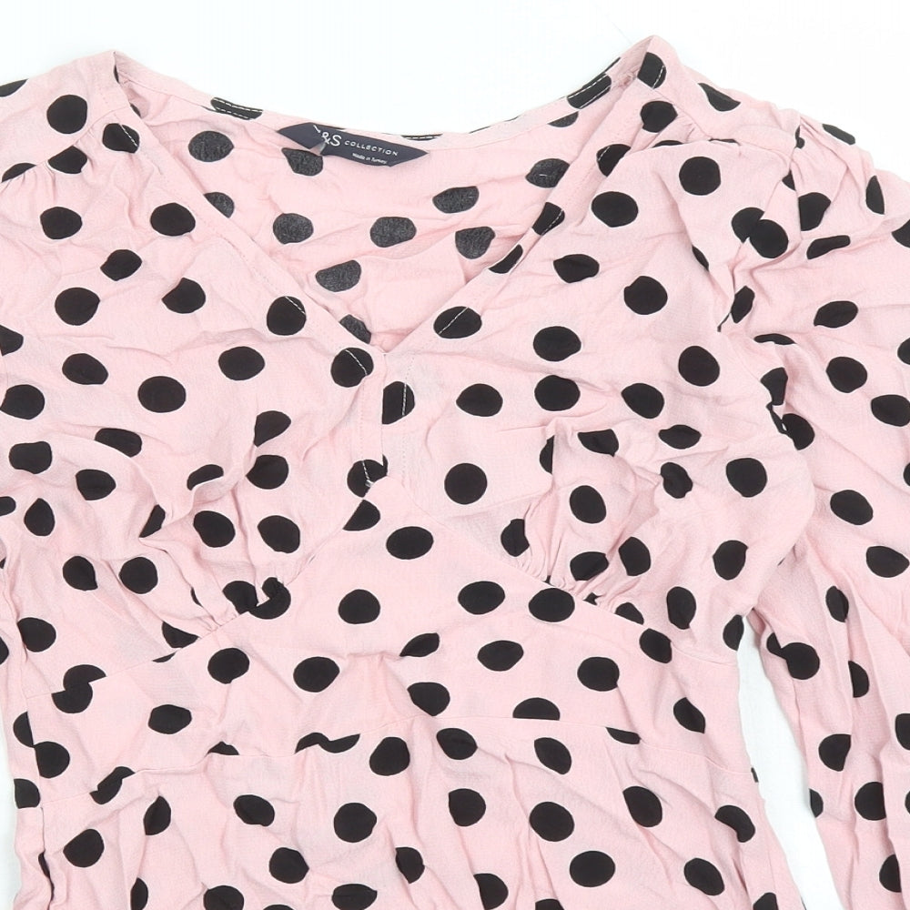 Womens UK Size 6 Marks and Spencer Pink Basic Blouse