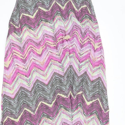 Very Womens Multicoloured Geometric Viscose A-Line Size 12 Halter Tie - Zig Zag Pattern