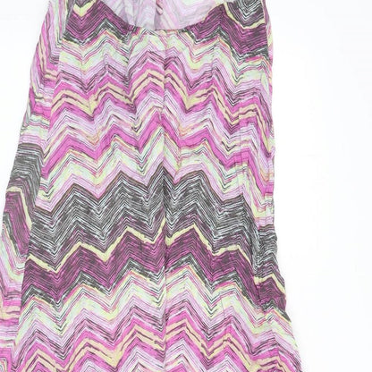 Very Womens Multicoloured Geometric Viscose A-Line Size 12 Halter Tie - Zig Zag Pattern