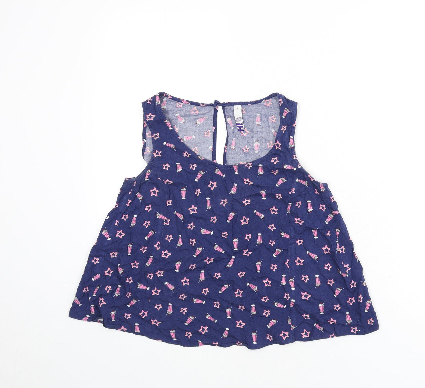 Womens UK Size 6 Henry Holland Blue Cropped Tank