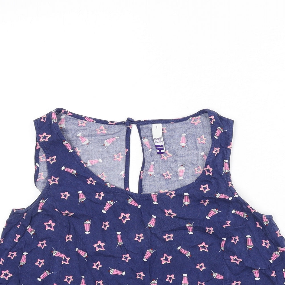 Womens UK Size 6 Henry Holland Blue Cropped Tank