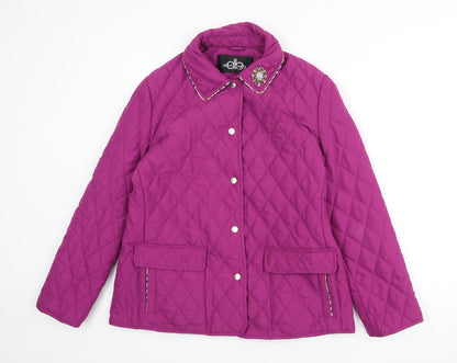 Womens UK Size 12 David Barry Purple Quilted Coat