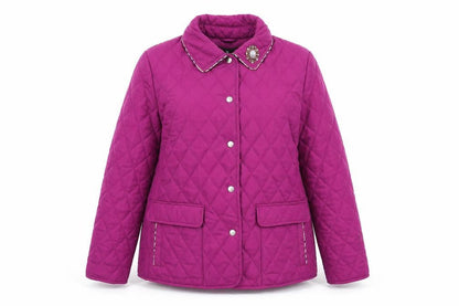 Womens UK Size 12 David Barry Purple Quilted Coat