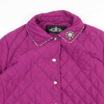 Womens UK Size 12 David Barry Purple Quilted Coat