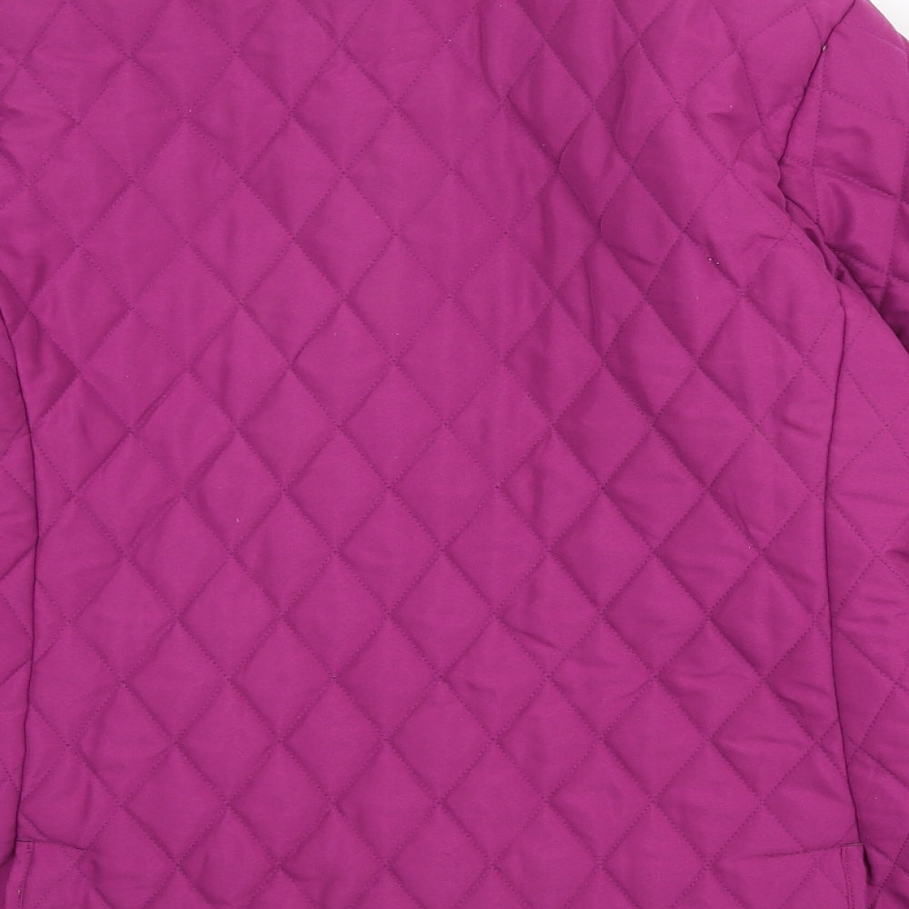 Womens UK Size 12 David Barry Purple Quilted Coat