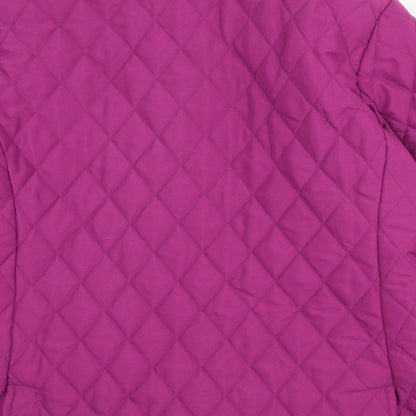 Womens UK Size 12 David Barry Purple Quilted Coat