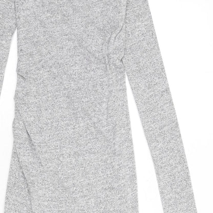 Wilfred Free Womens Grey Viscose Bodycon Size XS V-Neck Pullover - Ruched