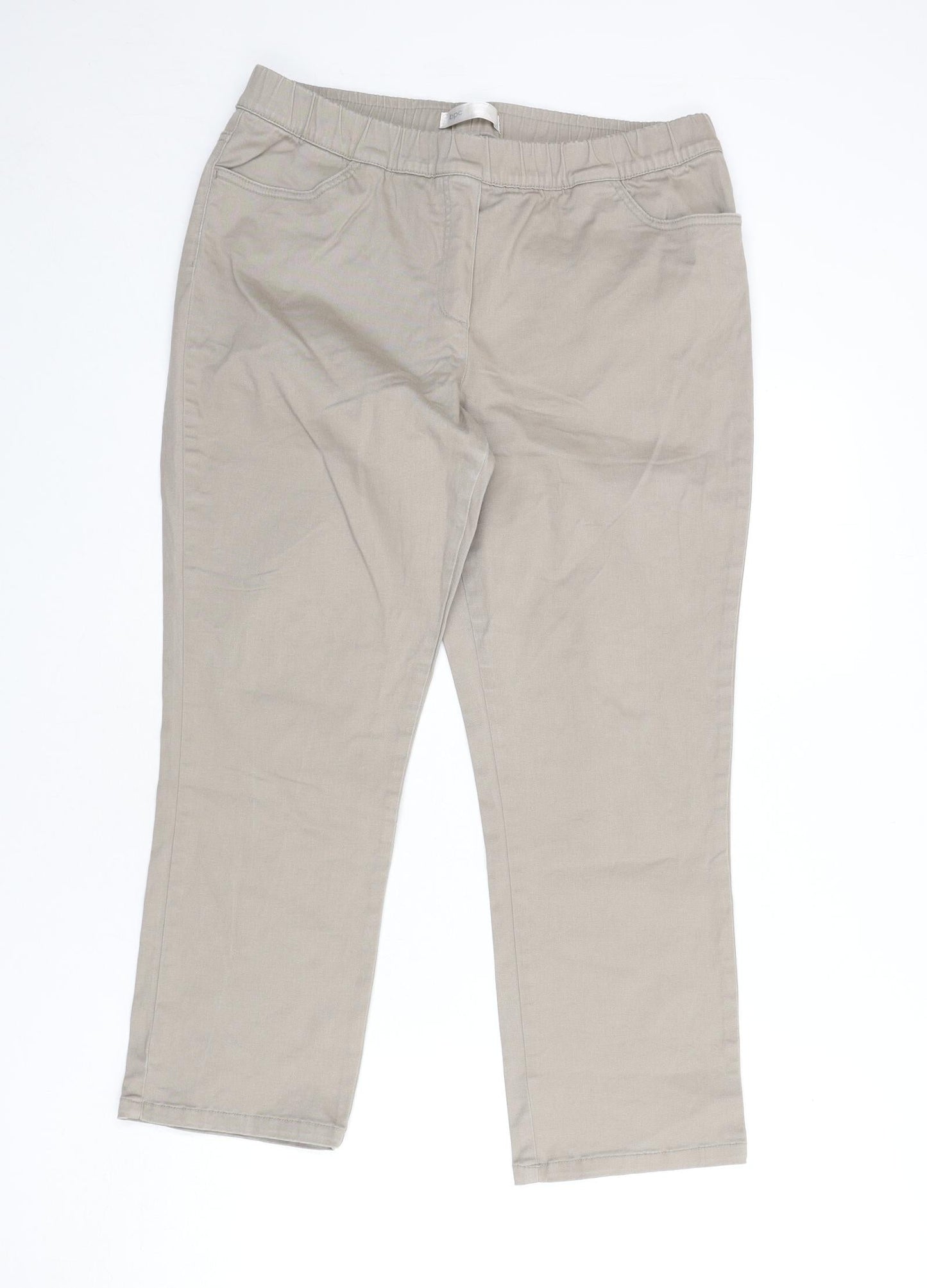 Womens UK Size 16 bpc Regular Fit  Beige Trousers