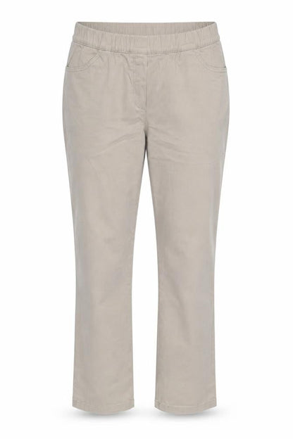 Bonprix Womens Beige Cotton Trousers Size 16 L24 in Regular