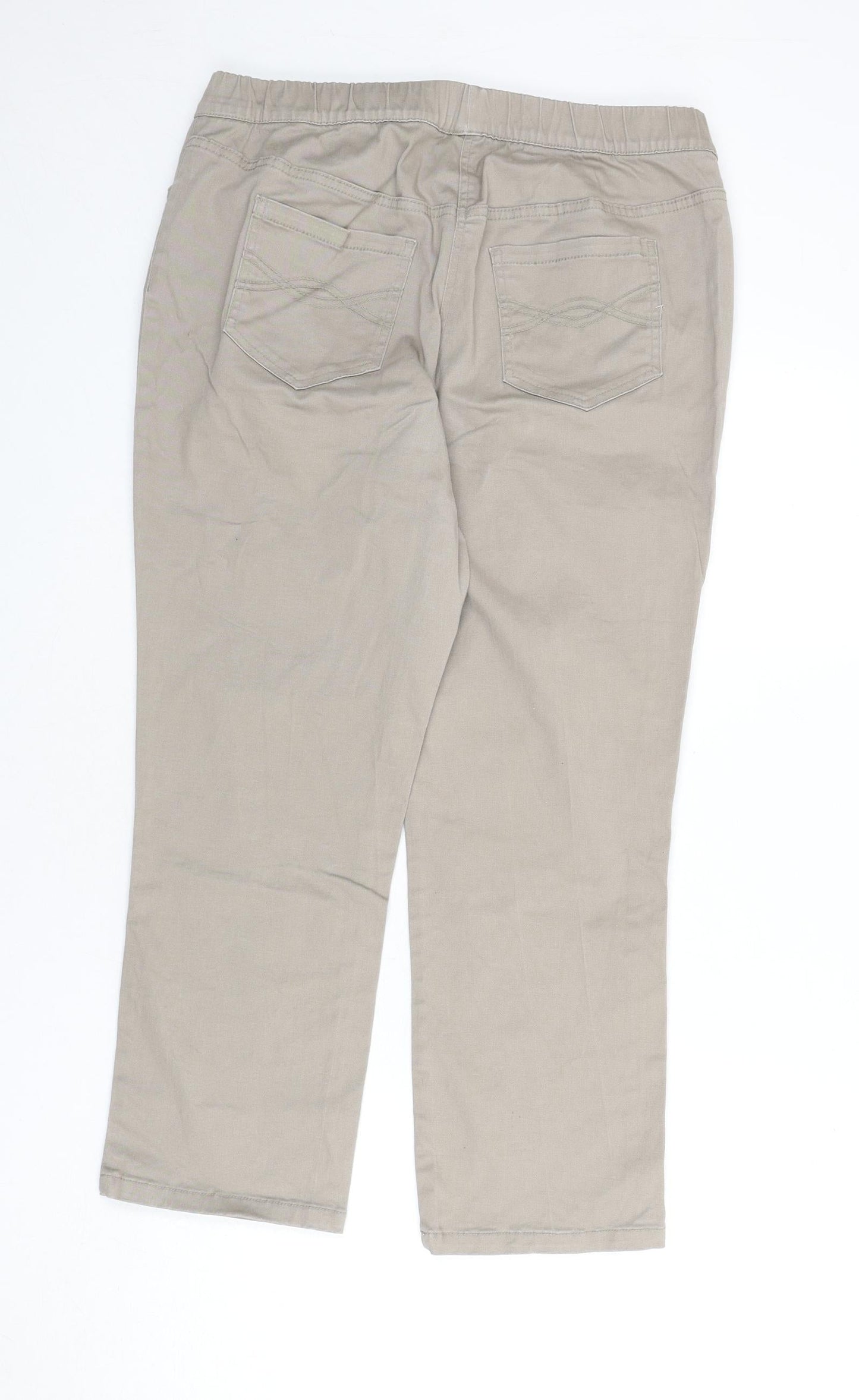 Womens UK Size 16 bpc Regular Fit  Beige Trousers