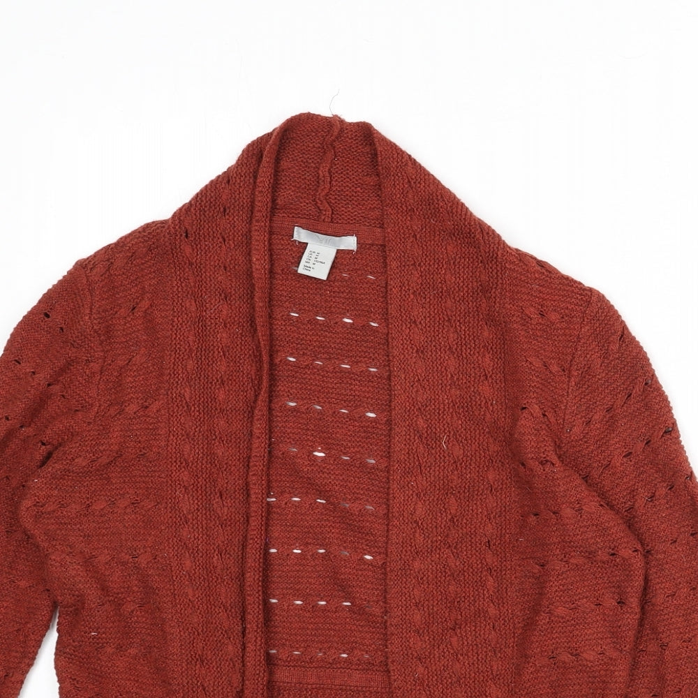 Womens UK Size M H&M Orange Cardigan Jumper
