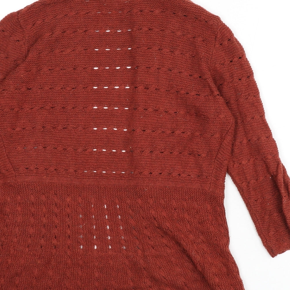 Womens UK Size M H&M Orange Cardigan Jumper