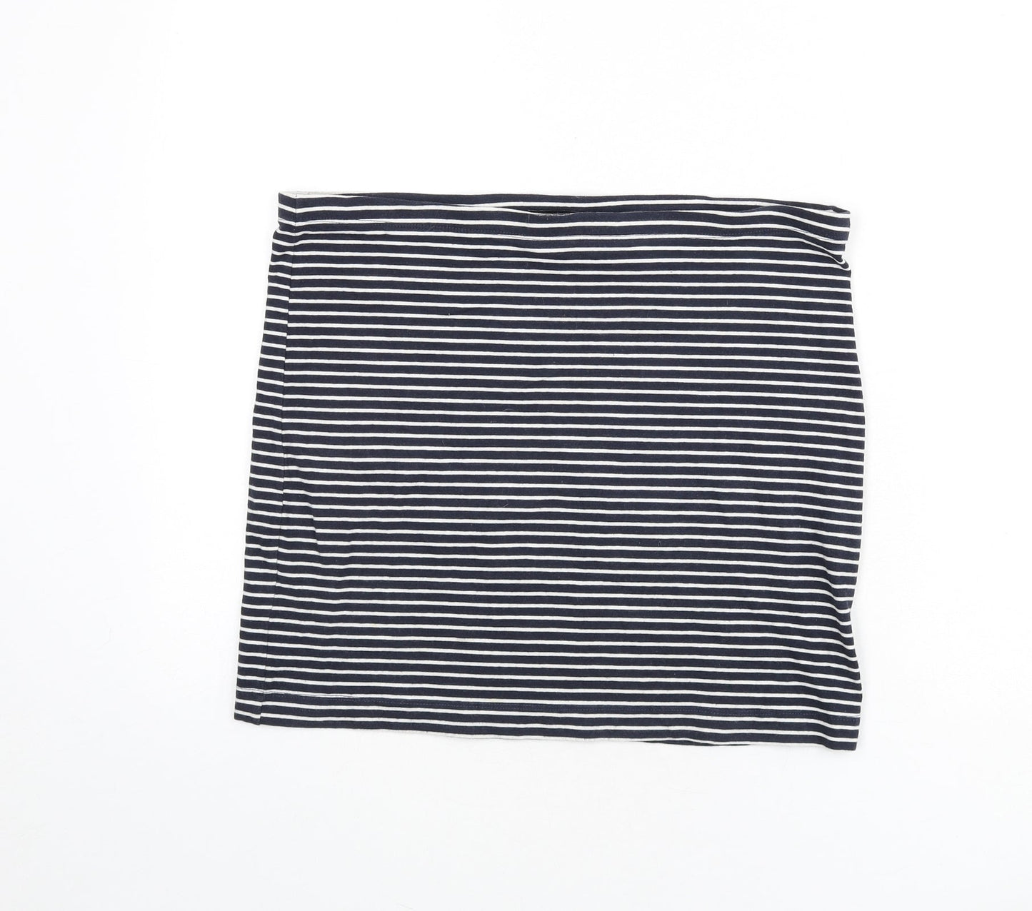 H&M Womens Blue Striped Cotton Bandage Skirt Size L