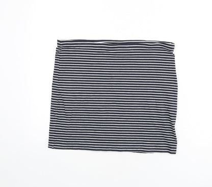 H&M Womens Blue Striped Cotton Bandage Skirt Size L