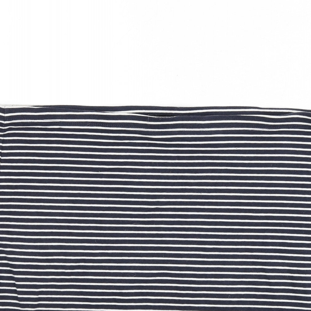 H&M Womens Blue Striped Cotton Bandage Skirt Size L