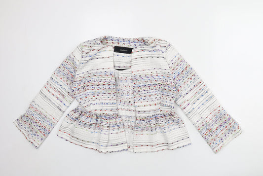 Zara Womens Multicoloured Geometric Jacket Blazer Size M - Stripe Detail