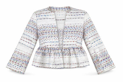 Zara Womens Multicoloured Geometric Jacket Blazer Size M - Stripe Detail