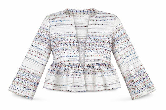 Zara Womens Multicoloured Geometric Jacket Blazer Size M - Stripe Detail