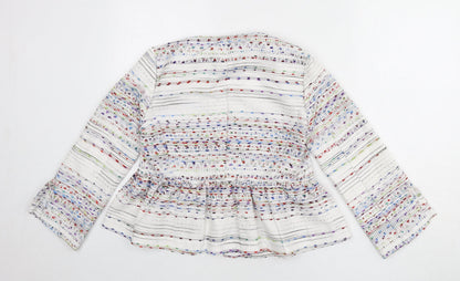 Zara Womens Multicoloured Geometric Jacket Blazer Size M - Stripe Detail
