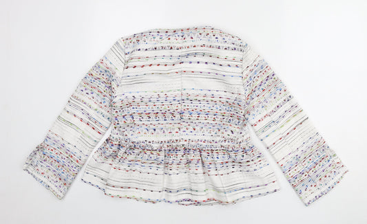 Zara Womens Multicoloured Geometric Jacket Blazer Size M - Stripe Detail