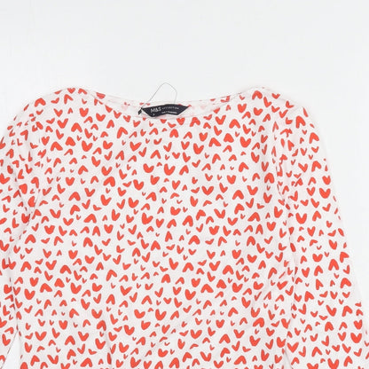 Womens UK Size 8 Marks and Spencer White Basic T-Shirt