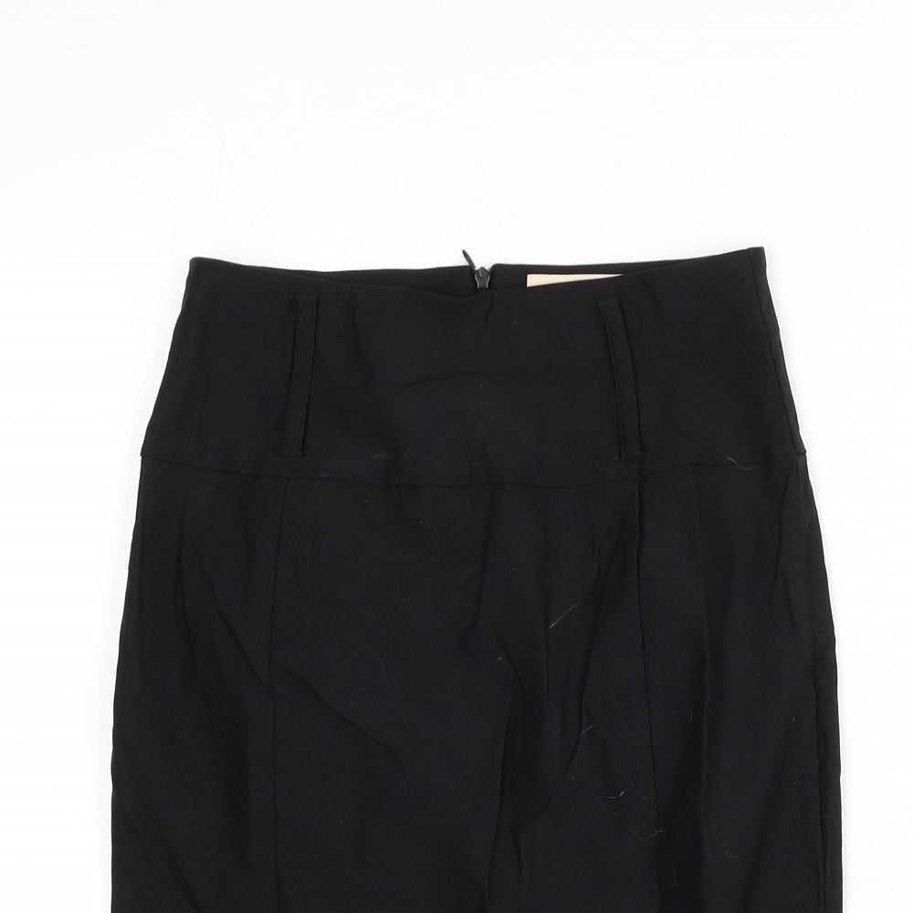 Belle Poque Womens Black Viscose Straight & Pencil Skirt Size S Zip - Slit