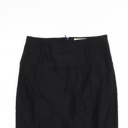 Belle Poque Womens Black Viscose Straight & Pencil Skirt Size S Zip - Slit
