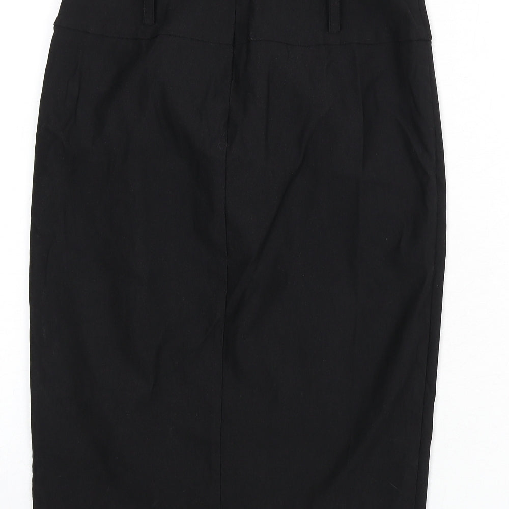 Belle Poque Womens Black Viscose Straight & Pencil Skirt Size S Zip - Slit