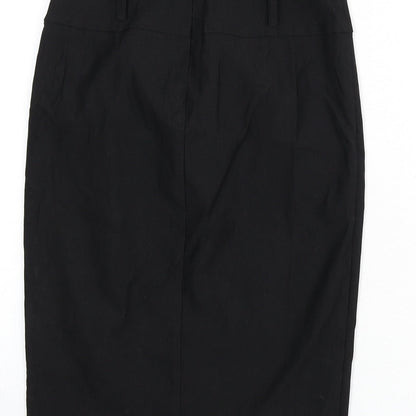 Belle Poque Womens Black Viscose Straight & Pencil Skirt Size S Zip - Slit