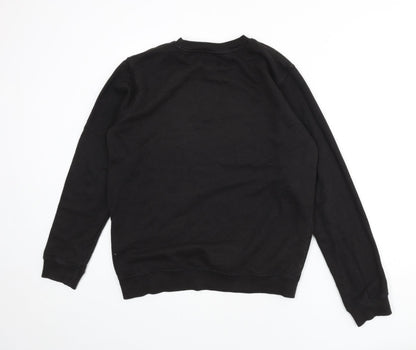 Mens UK Size L Boohoo Black Pullover Sweatshirt