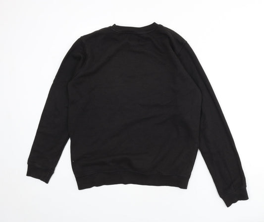Mens UK Size L Boohoo Black Pullover Sweatshirt