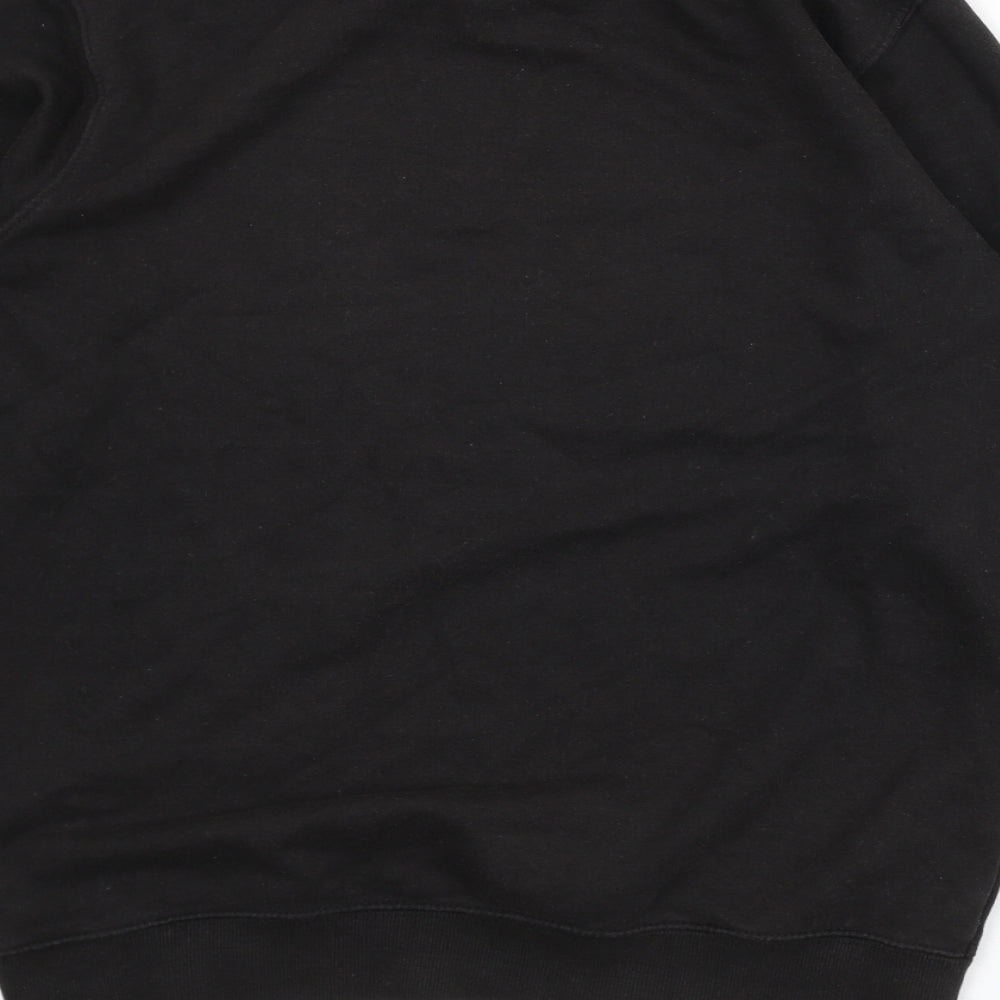 Mens UK Size L Boohoo Black Pullover Sweatshirt