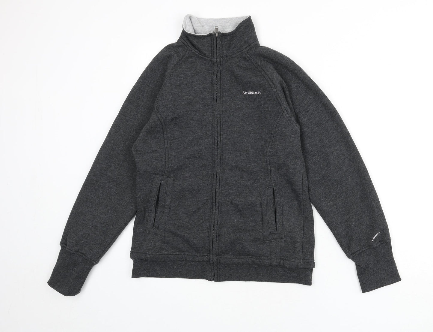 Womens UK Size 10 LA Gear Grey Full Zip Sweatshirt