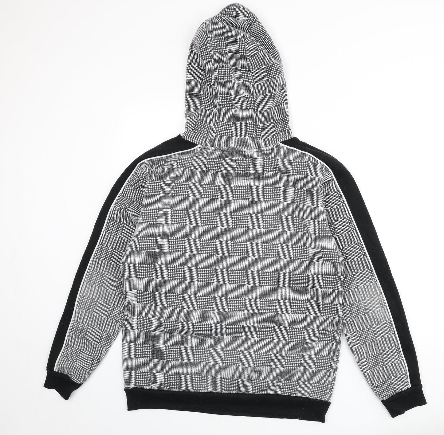 Brave Soul Womens Grey Houndstooth Polyester Pullover Hoodie Size S Pullover