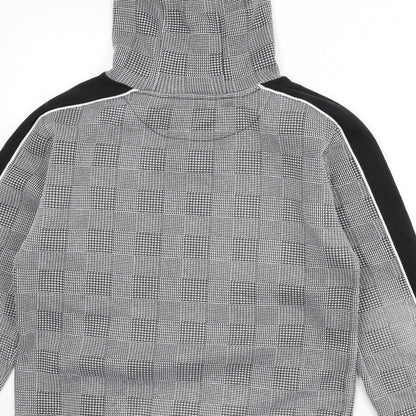 Brave Soul Womens Grey Houndstooth Polyester Pullover Hoodie Size S Pullover
