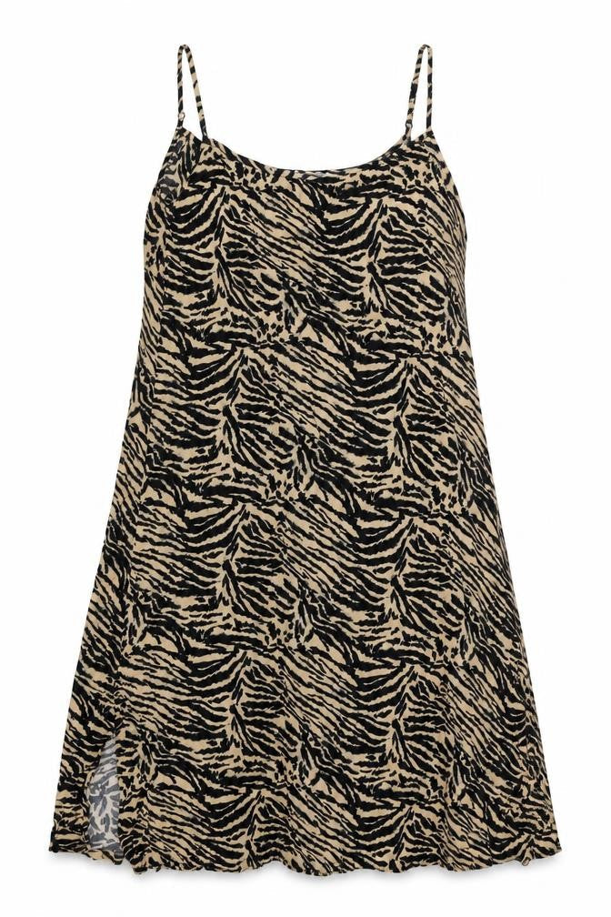 Marks and Spencer Womens Brown Animal Print Viscose A-Line Size 10 Scoop Neck Pullover - Tiger Print