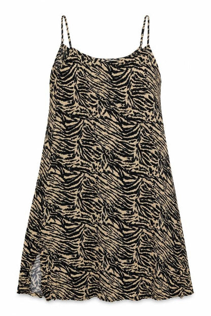 Marks and Spencer Womens Brown Animal Print Viscose A-Line Size 10 Scoop Neck Pullover - Tiger Print
