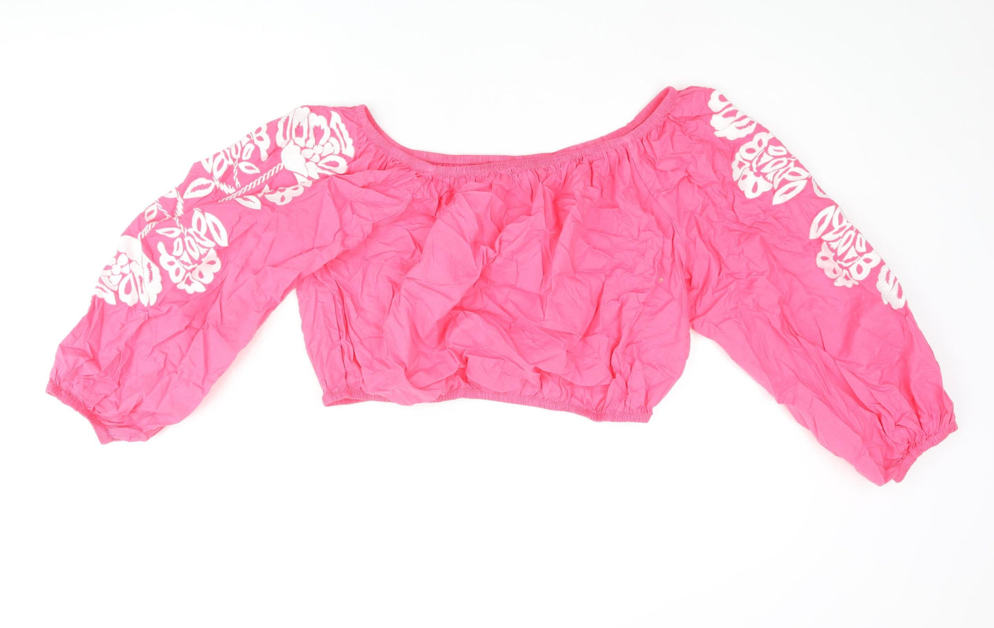 Womens UK Size 18 Marks and Spencer Pink Cropped Blouse