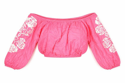 Womens UK Size 18 Marks and Spencer Pink Cropped Blouse