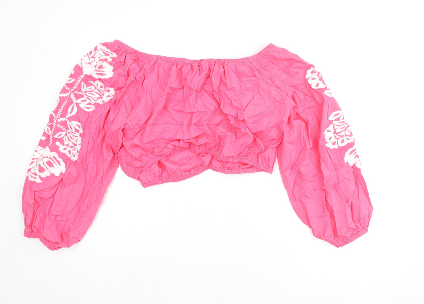 Womens UK Size 18 Marks and Spencer Pink Cropped Blouse