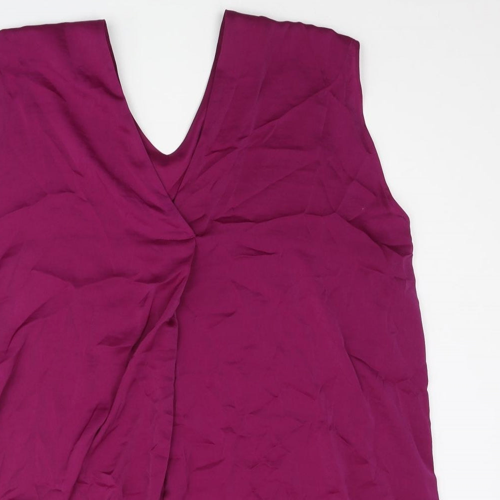 Womens UK Size 2 Marks and Spencer Purple Camisole Blouse
